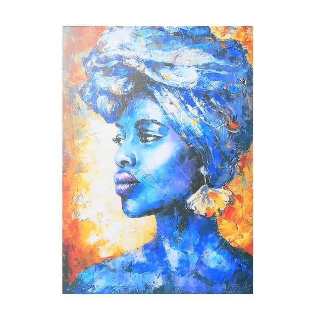 Tablou decorativ femeie africana cu turban 70 cm