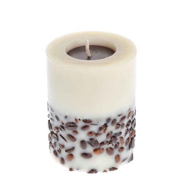 Lumanare rotunda cu boabe de cafea 9 cm