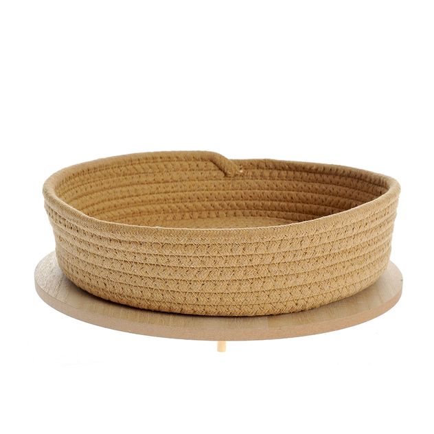 Cos de depozitare cu capac din lemn 27 cm