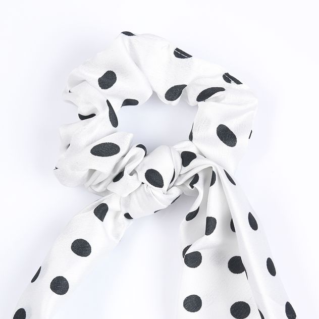 Elastic de par cu panglica alb cu buline negre