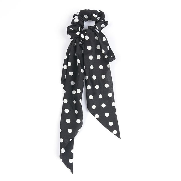 Elastic de par cu panglica negru cu buline albe