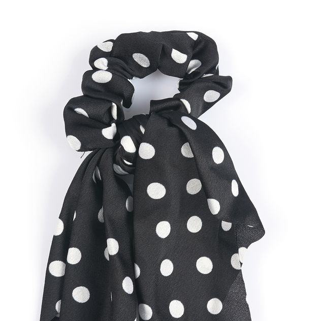 Elastic de par cu panglica negru cu buline albe