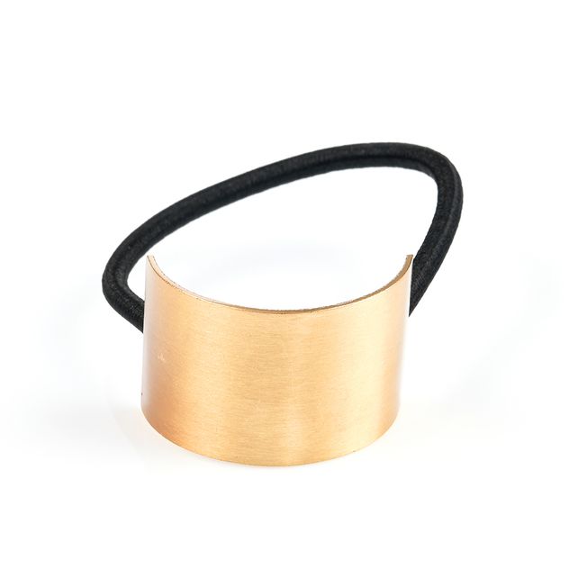 Elastic de par negru cu parte metalica aurie