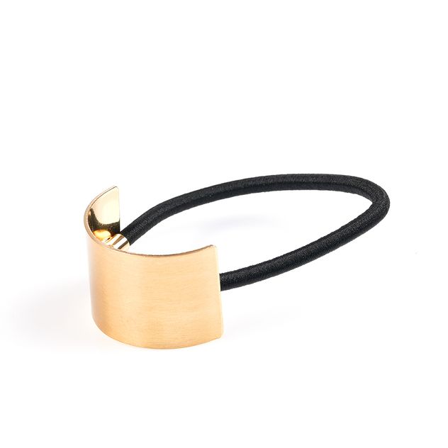 Elastic de par negru cu parte metalica aurie