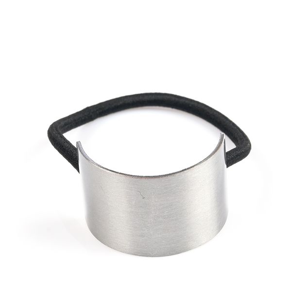 Elastic par cu accesoriu metalic argintiu