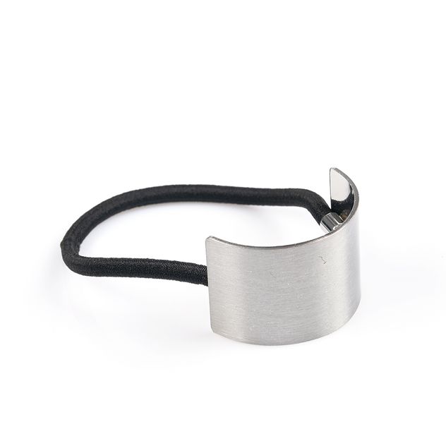 Elastic par cu accesoriu metalic argintiu
