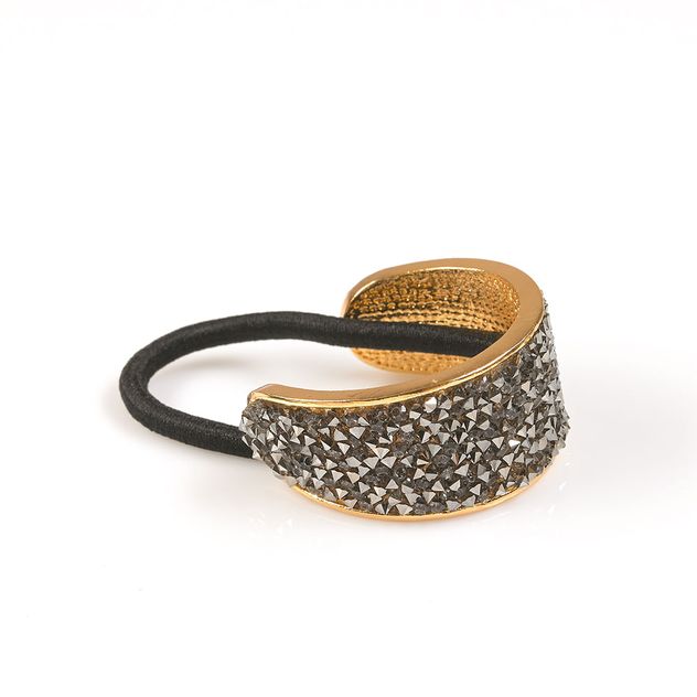 Elastic de par cu accesoriu semirotund si pietre negre