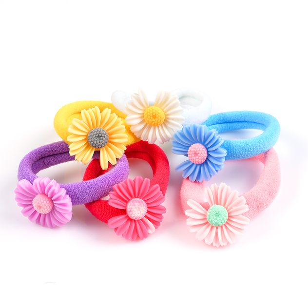 Set 6 elastice multicolore cu margarete