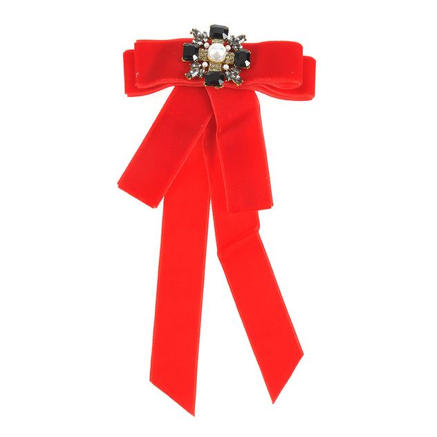 Brosa statement rosie cu pietre negre