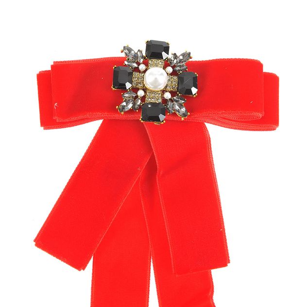 Brosa statement rosie cu pietre negre