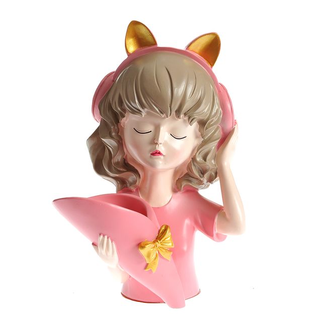 Statueta roz pentru decor interior cu suport 24 cm