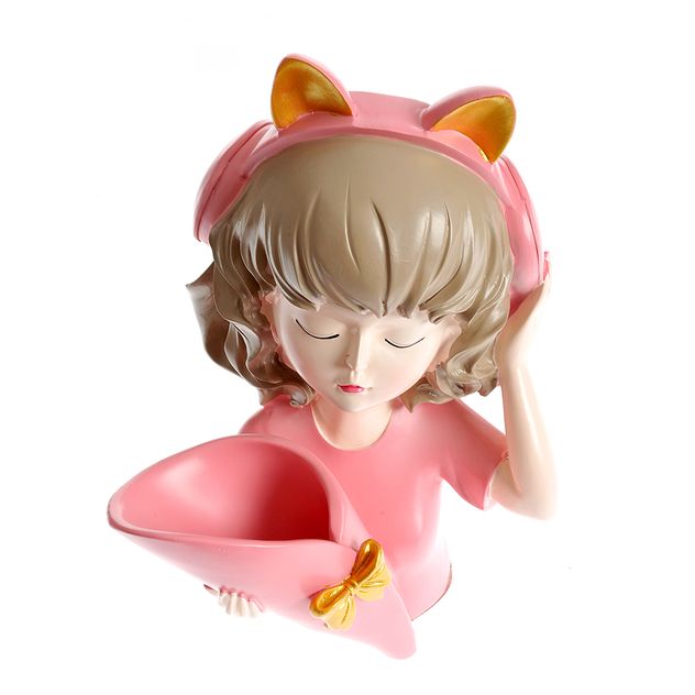 Statueta roz pentru decor interior cu suport 24 cm