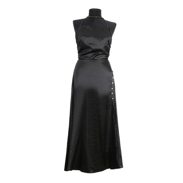 Rochie neagra cu bretele din lant