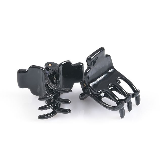 Set 2 clesti mici negri pentru par cu design clasic