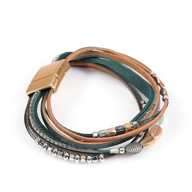 Bratara in nuante de verde cu inchidere magnetica