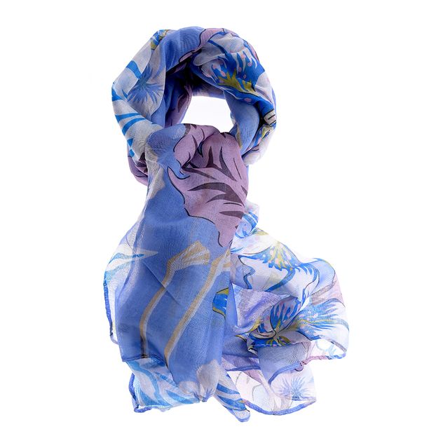 Esarfa din vascoza cu imprimeu floral pastelat