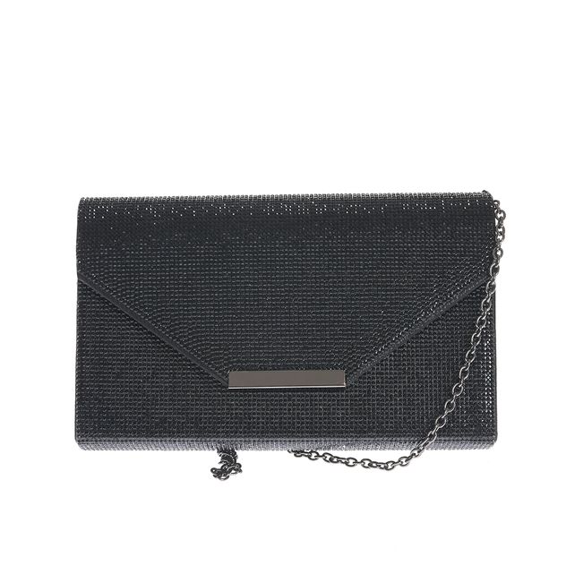 Plic elegant de seara cu strasuri negre