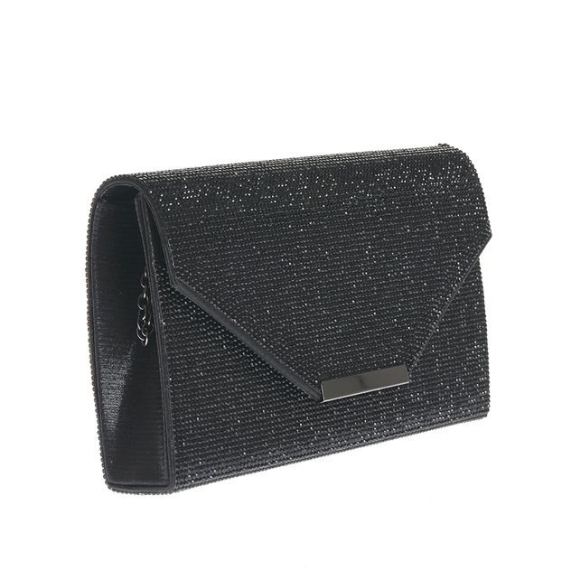 Plic elegant de seara cu strasuri negre