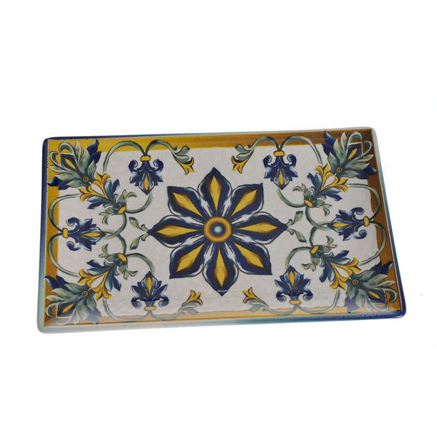 Farfurie intinsa cu model floral 20x13 cm