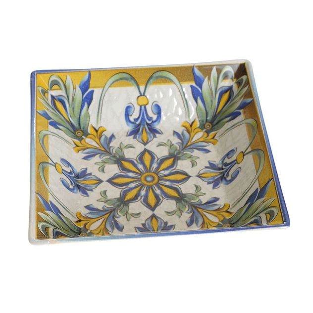 Farfurie patrata cu flori 18x18x5cm