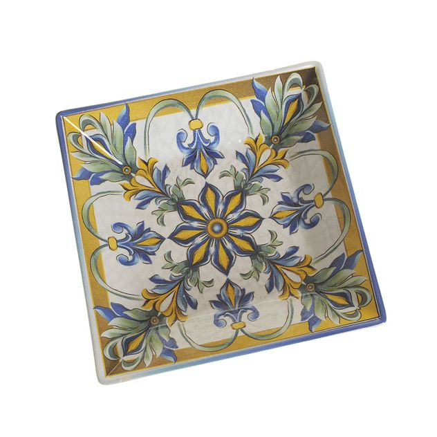 Farfurie patrata cu flori 18x18x5cm
