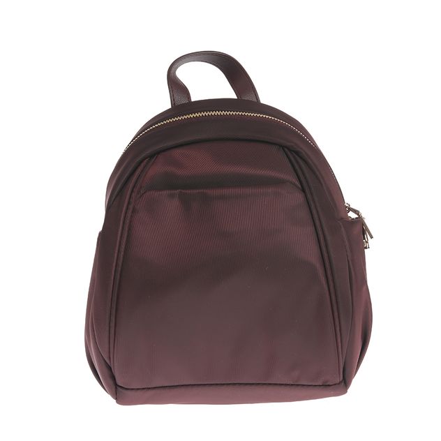 Rucsac bordo din material textil cu fermoar metalic