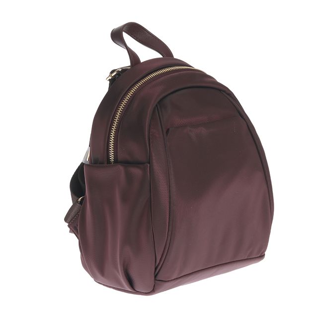 Rucsac bordo din material textil cu fermoar metalic