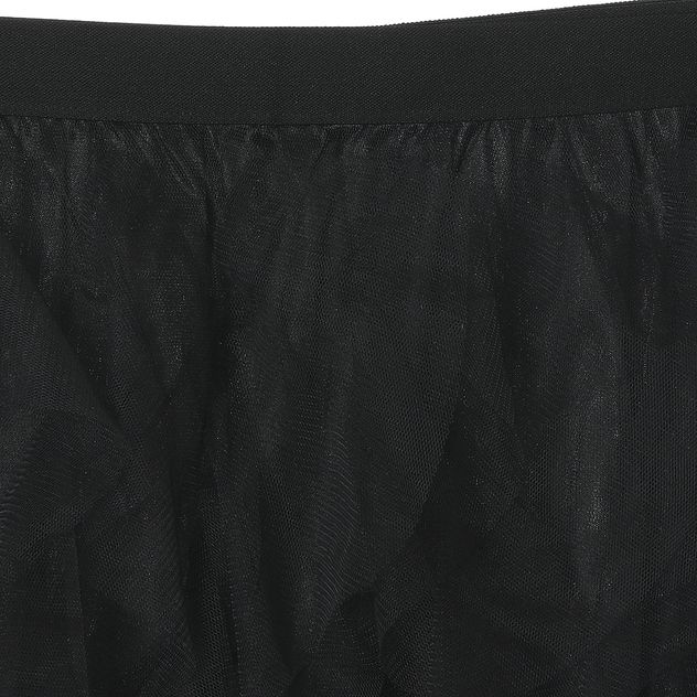 Fusta neagra din tulle cu straturi asimetrice si design vaporos