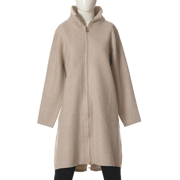 Cardigan bej cu gluga