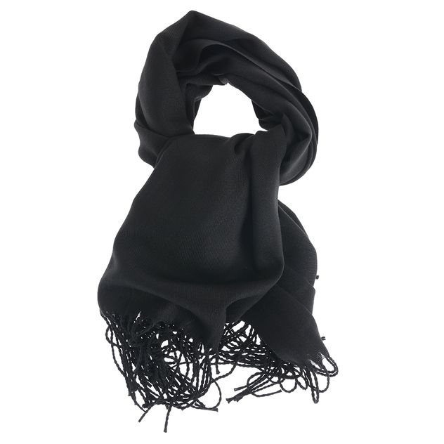 Esarfa neagra cu franjuri 70 x 180 cm