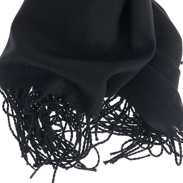 Esarfa neagra cu franjuri 70 x 180 cm