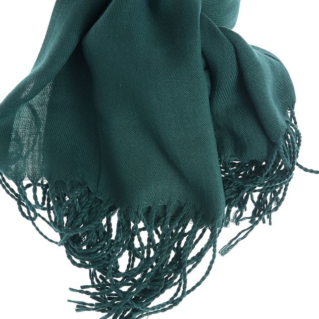 Esarfa eleganta verde smarald cu franjuri