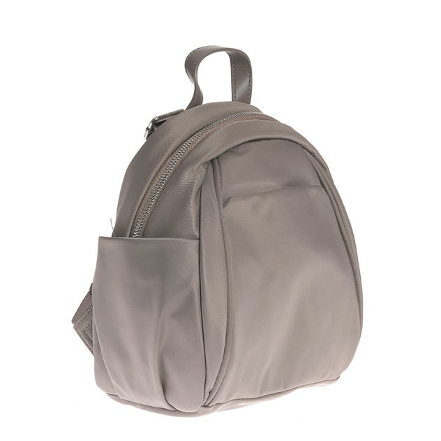 Rucsac gri din material textil cu fermoar argintiu