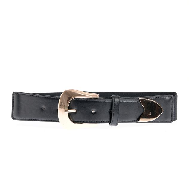 Curea neagra elastica cu catarama aurie