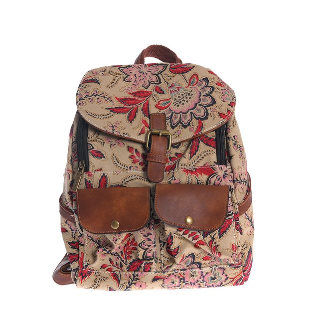 Rucsac casual cu design boho si catarama frontala