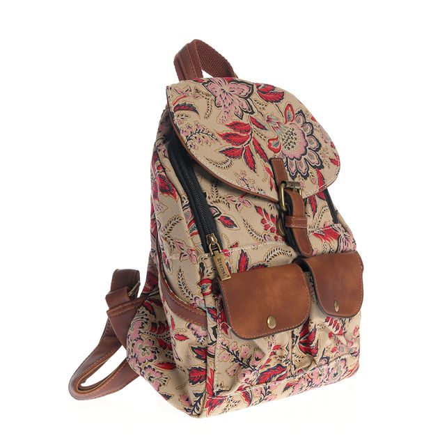 Rucsac casual cu design boho si catarama frontala