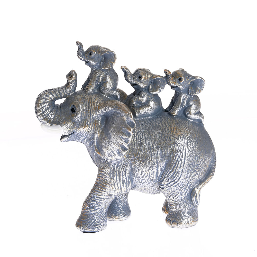 Statueta elefant cu trei pui