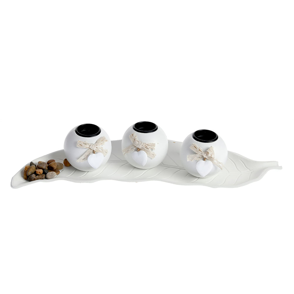 Set 3 suporturi pentru lumanari cu tava 50 cm