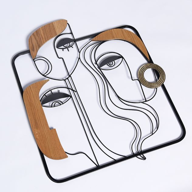 Tablou decorativ abstract cu fete stilizate