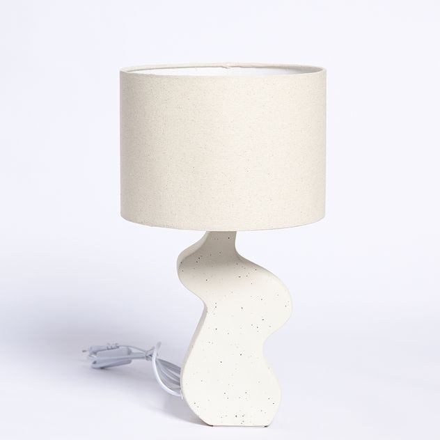 Lampa de masa cu design modern organic si finisaj mat crem, 48 cm