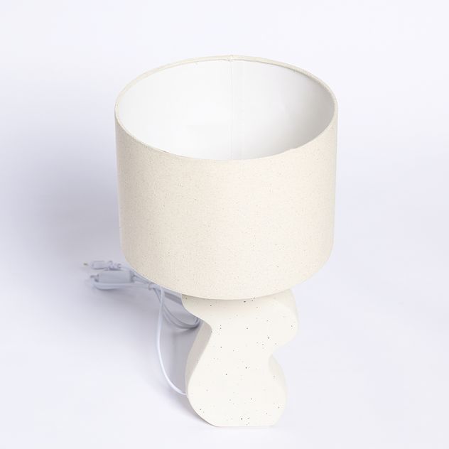 Lampa de masa cu design modern organic si finisaj mat crem, 48 cm