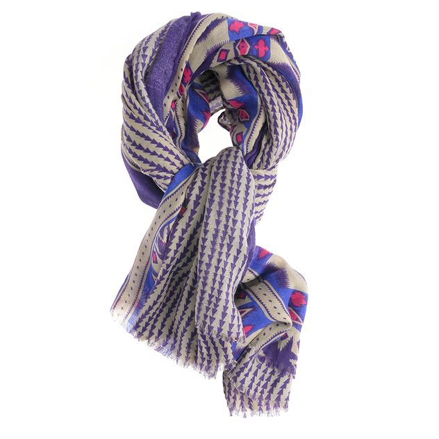 Esarfa eleganta cu motive traditionale si tonuri mov
