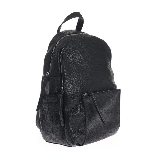 Rucsac negru minimalist cu fermoar metalic