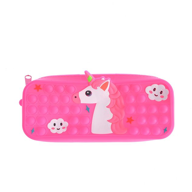 Penar unicorn roz din silicon cu pop it