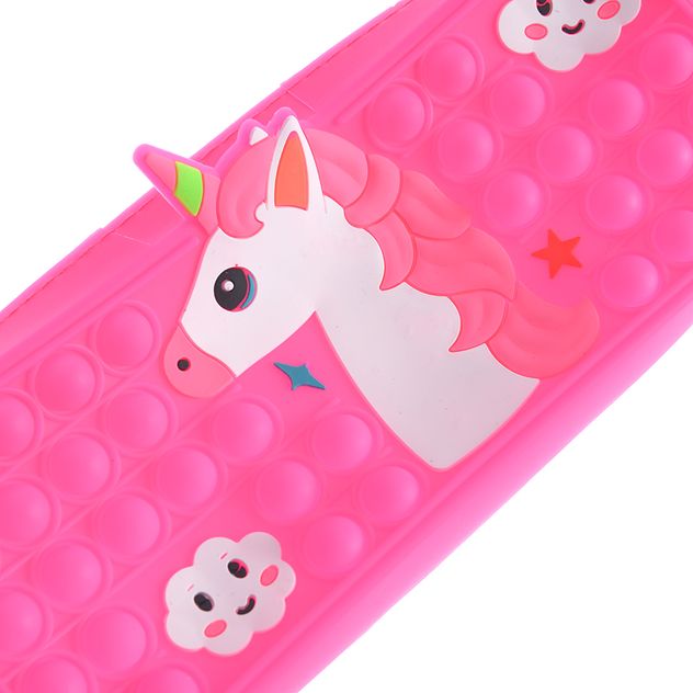 Penar unicorn roz din silicon cu pop it