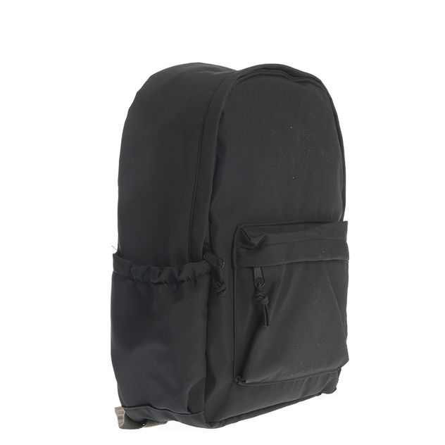 Rucsac simplu negru din material textil si buzunar frontal