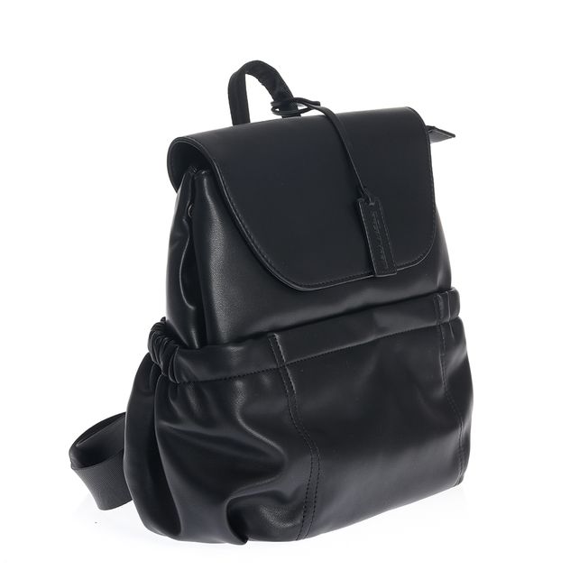 Rucsac casual negru cu clapeta si buzunare
