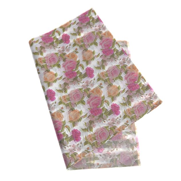 Set 10 coli de hartie pentru ambalat cu model floral