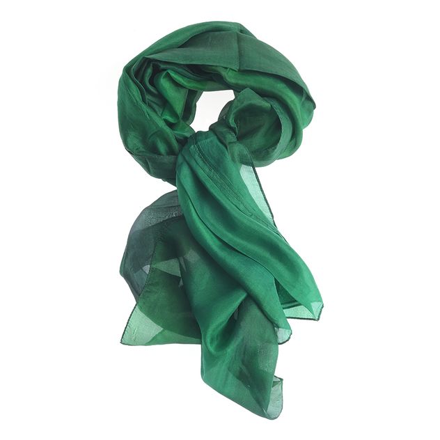 Esarfa din matase in nuante de verde