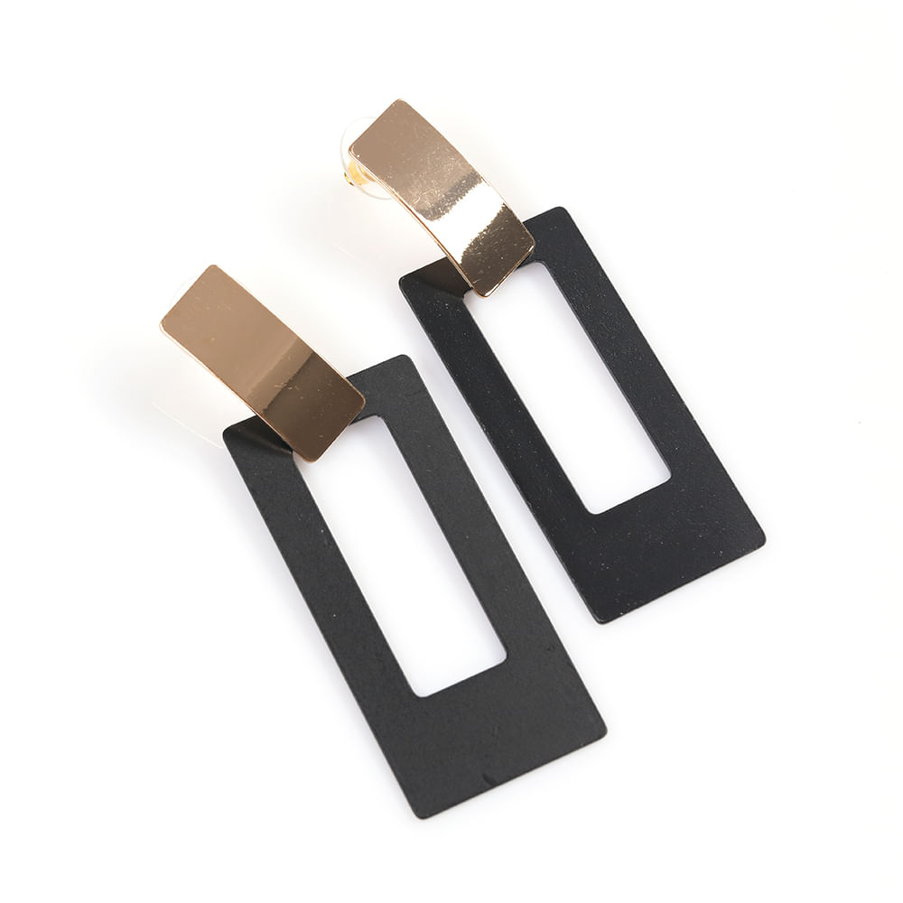 Cercei lungi rectangulari bicolori